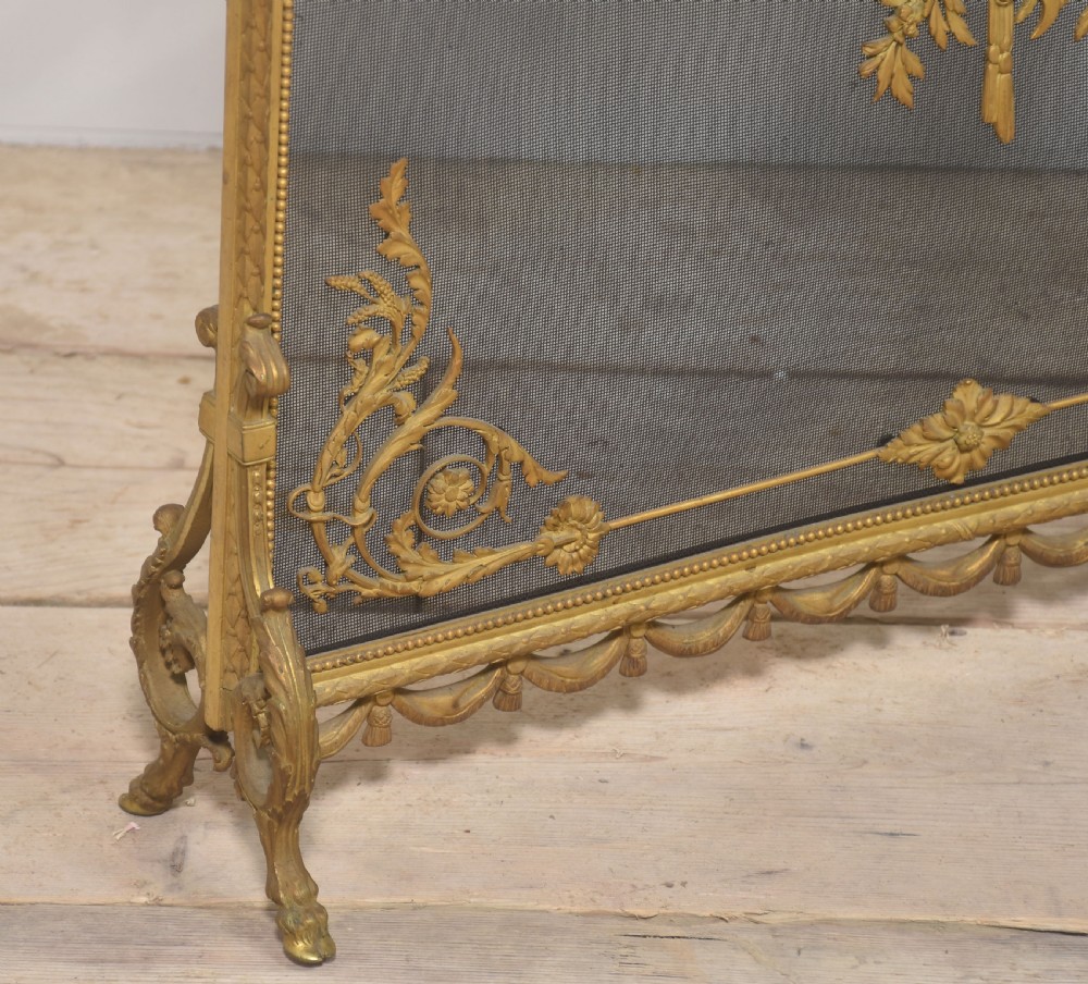 Brass and mesh French fire screen View V