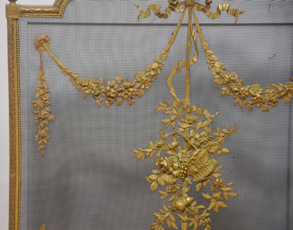Brass and mesh French fire screen View IX
