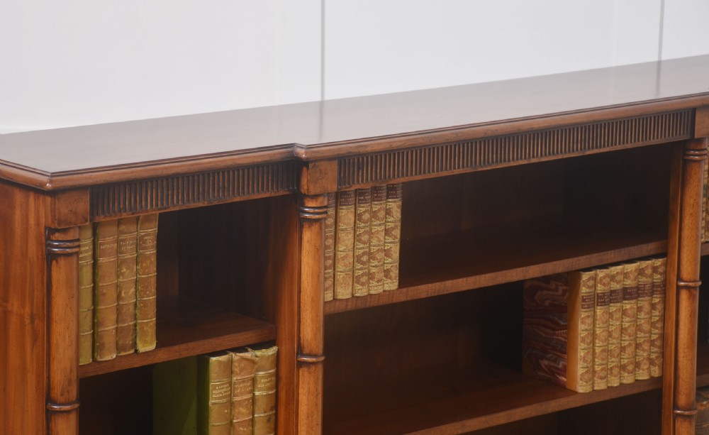 Mahogany breakfront open bookcase View VII