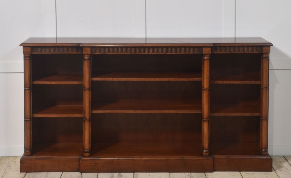 Mahogany breakfront open bookcase View XI