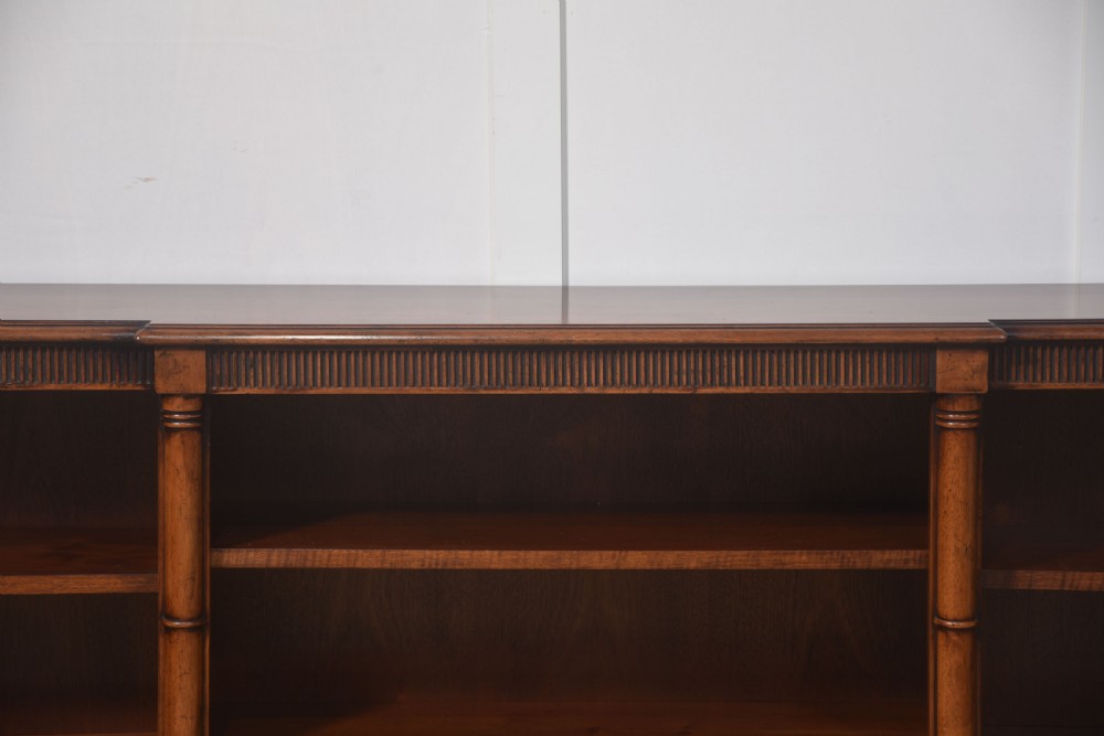 Mahogany breakfront open bookcase View XII