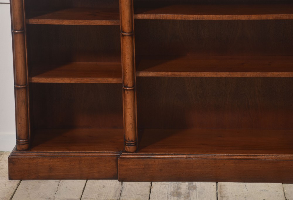 Mahogany breakfront open bookcase View XIII