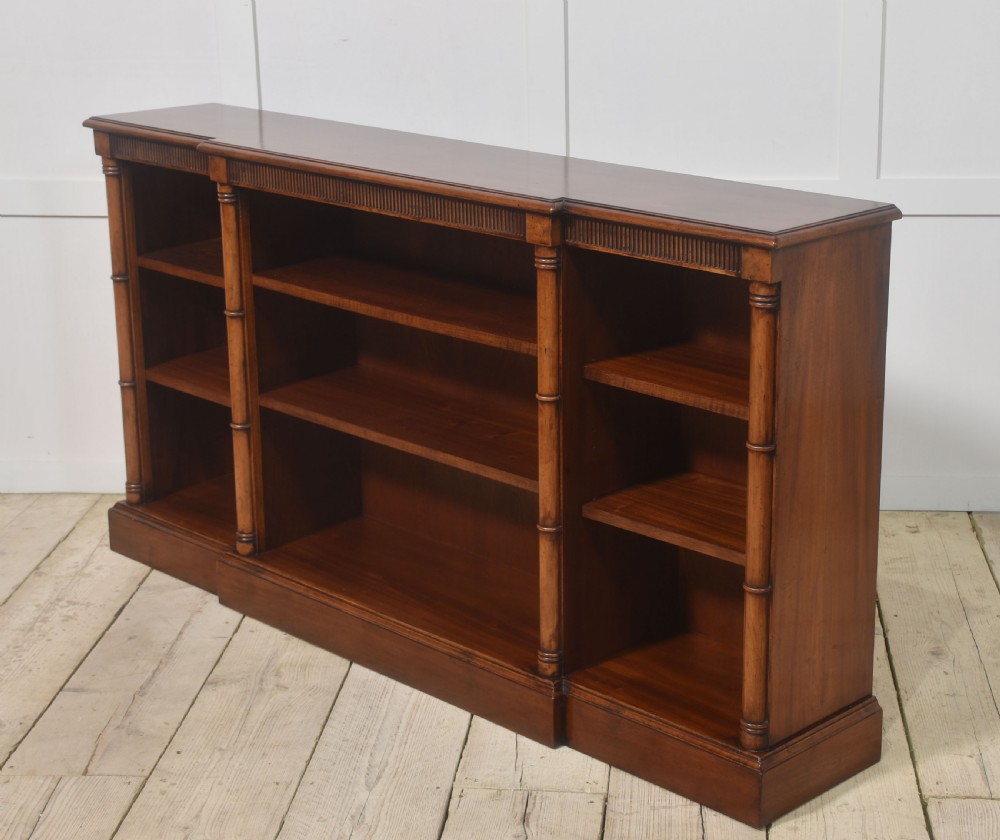 Mahogany breakfront open bookcase View XIV