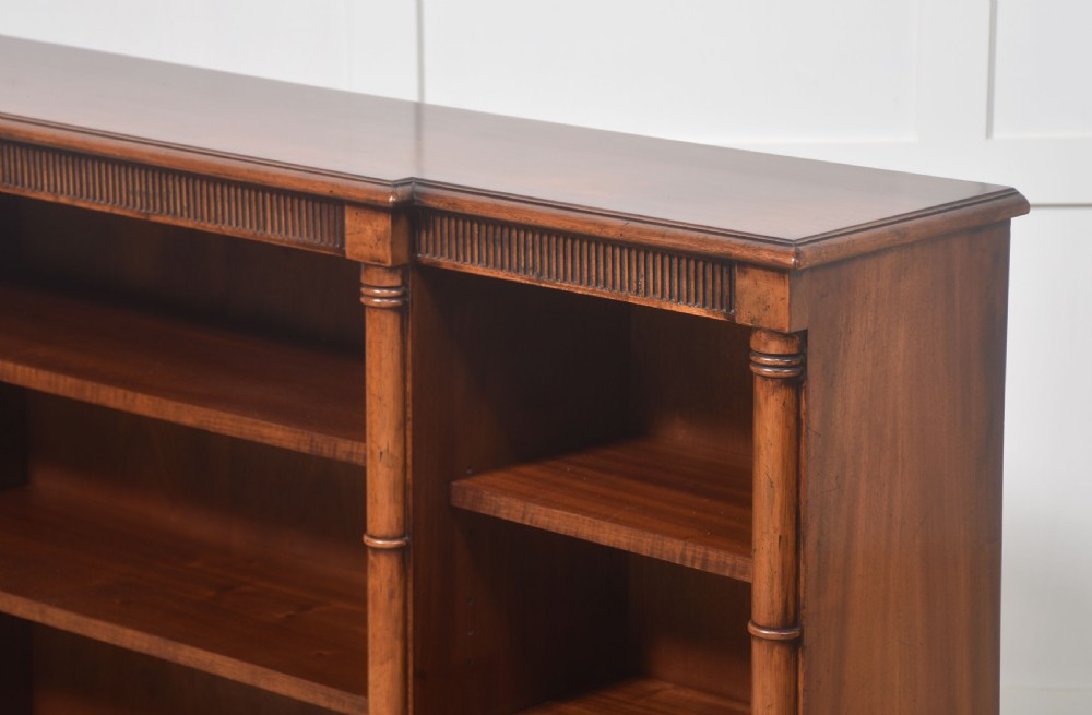 Mahogany breakfront open bookcase View XV