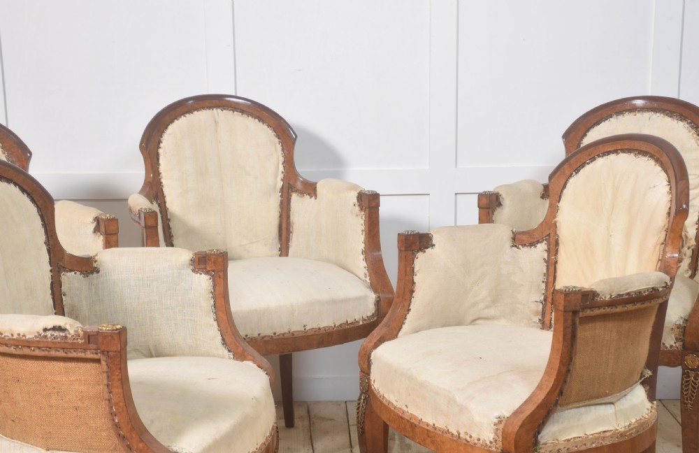 Set of eight walnut dining chairs View III