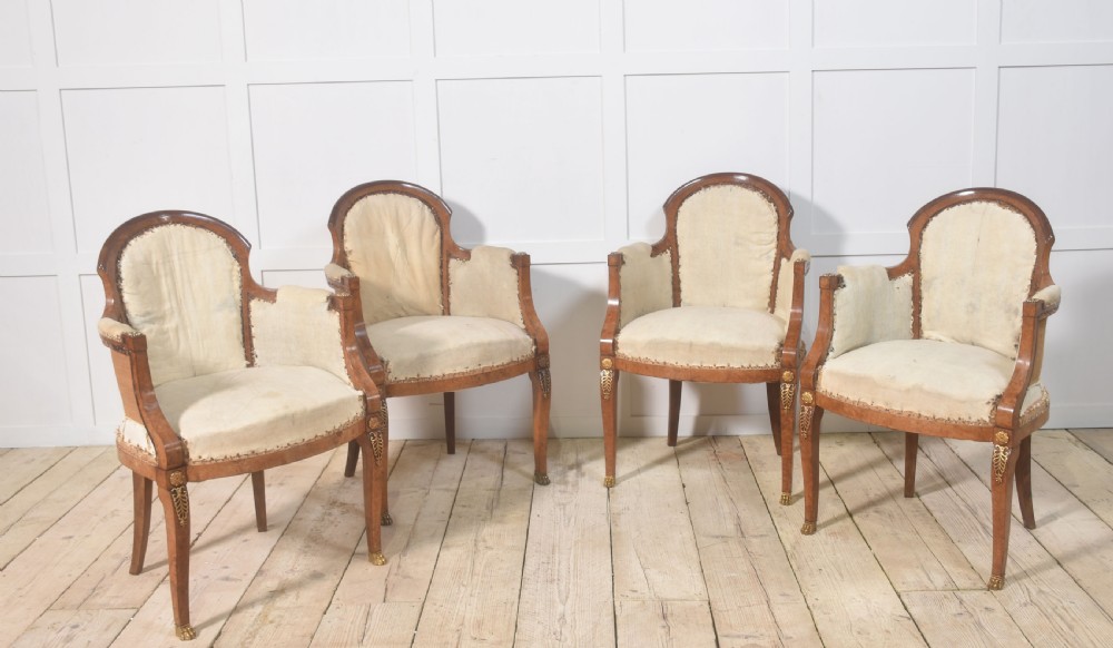 Set of eight walnut dining chairs View IV