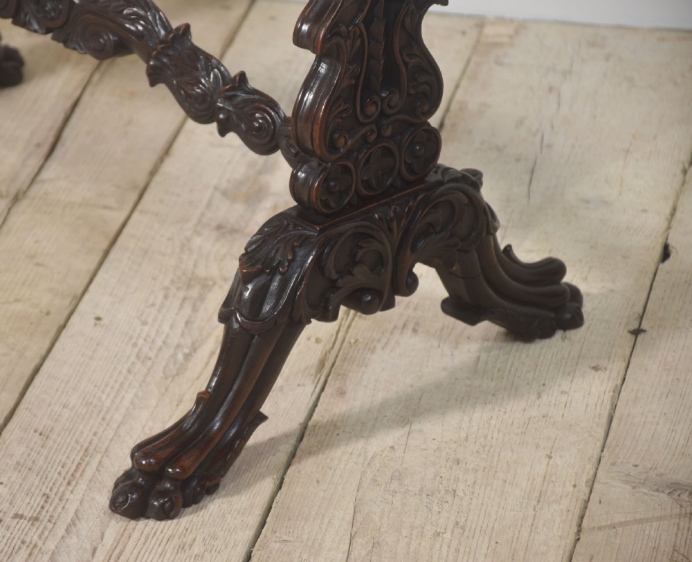 19th century carved mahogany side table View V