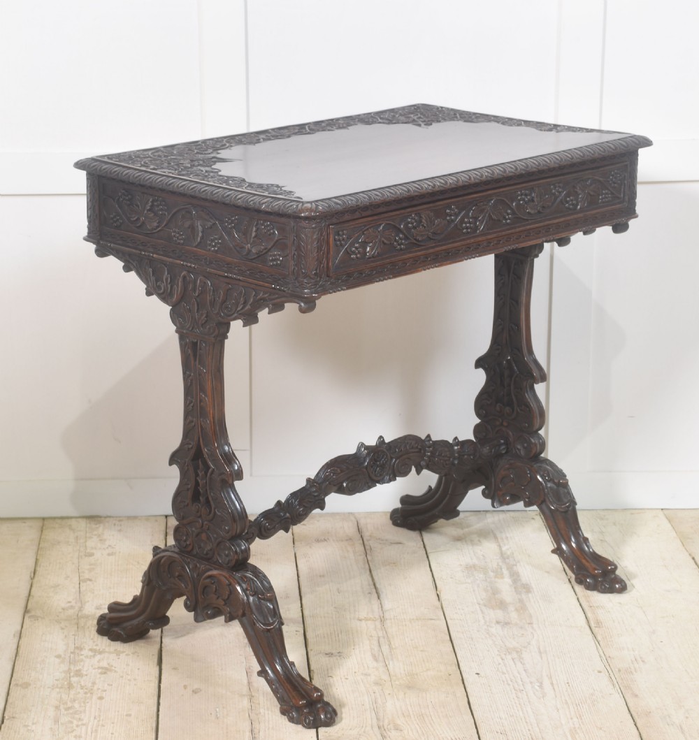 19th century carved mahogany side table View VIII