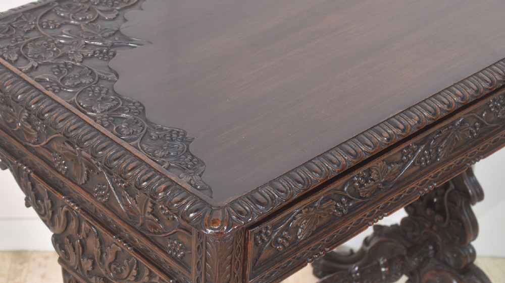 19th century carved mahogany side table View IX