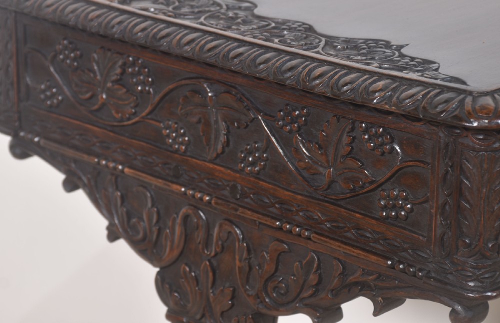 19th century carved mahogany side table View XII