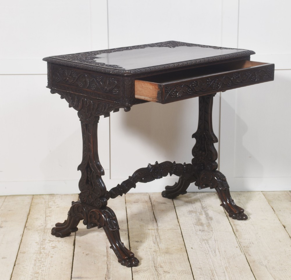 19th century carved mahogany side table View XIII