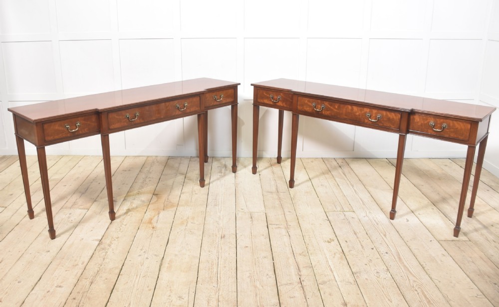Pair of mahogany hall tables