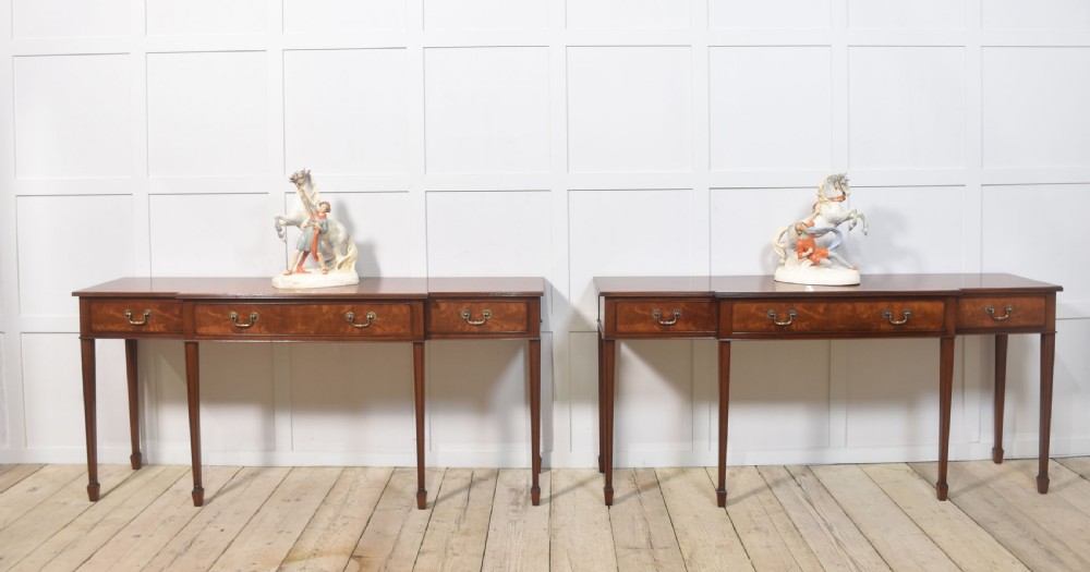 Pair of mahogany hall tables View II