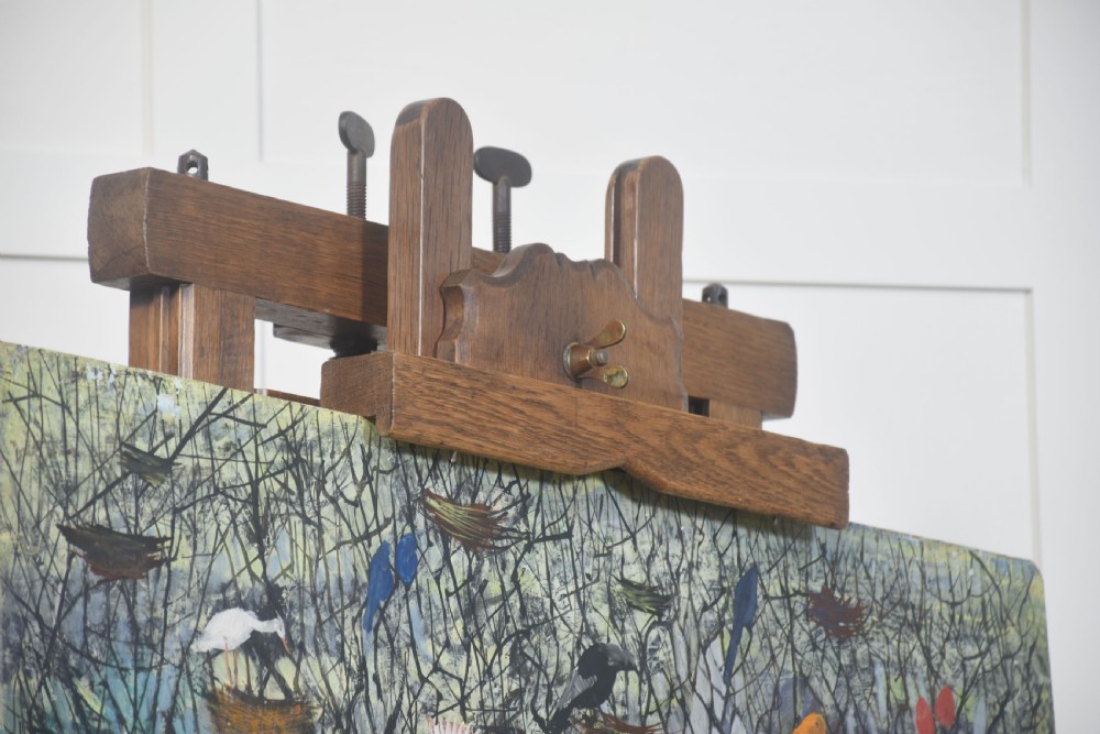 Oak artist’s fully adjustable studio easel View VII