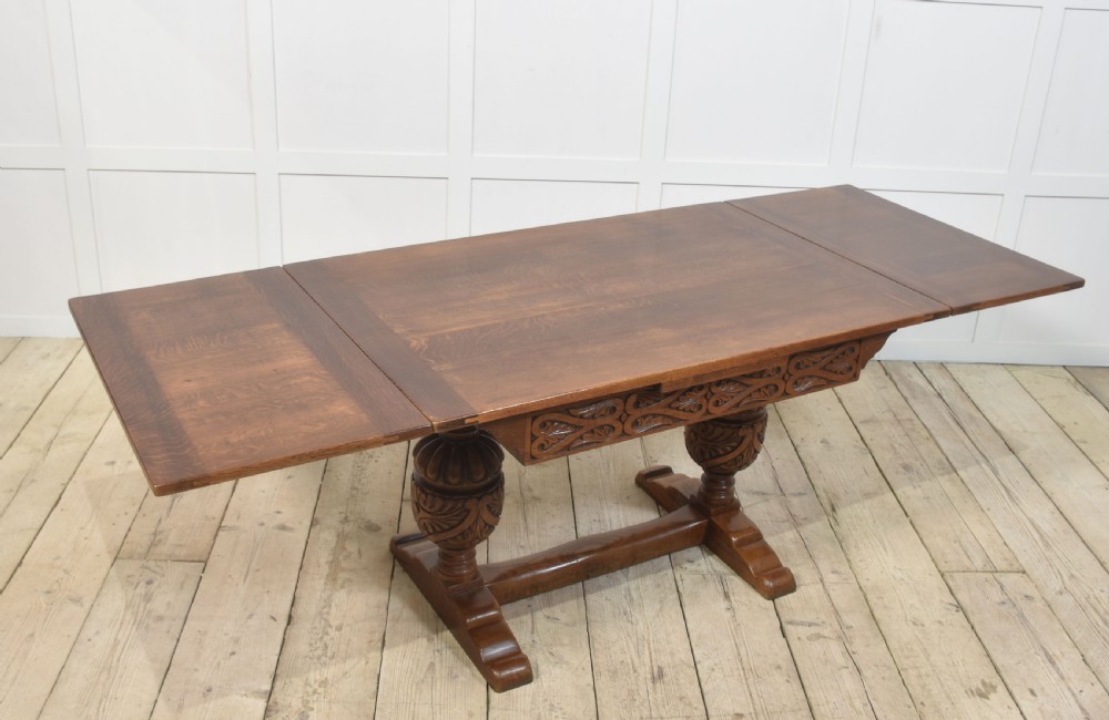 Oak draw leaf refectory table