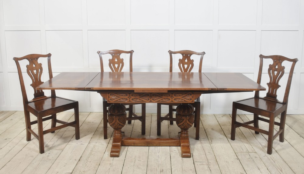 Oak draw leaf refectory table View II