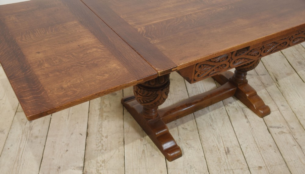 Oak draw leaf refectory table View III