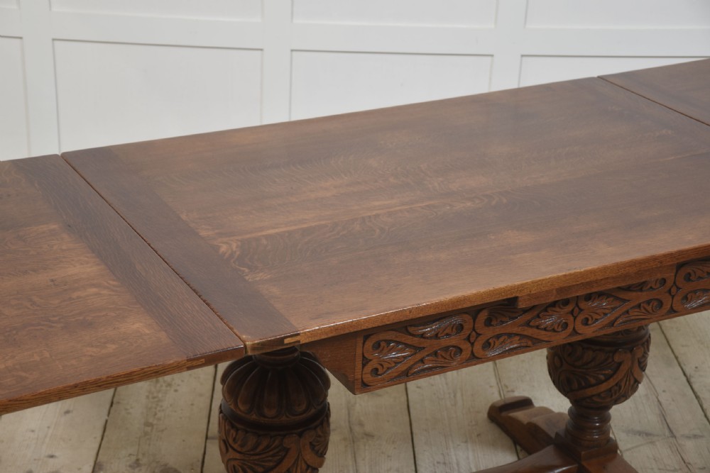 Oak draw leaf refectory table View VI