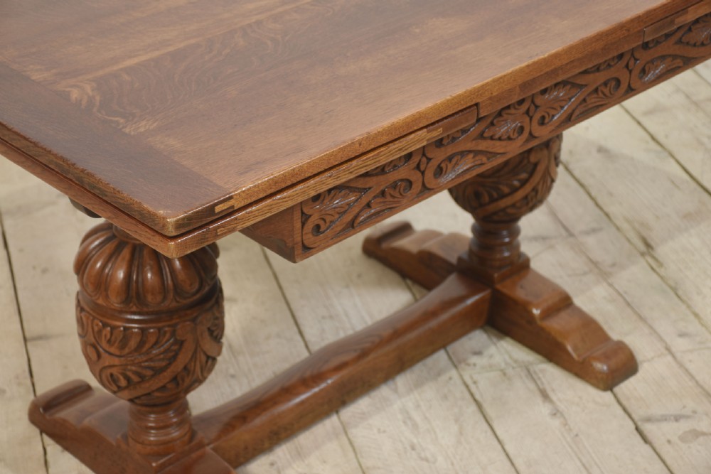 Oak draw leaf refectory table View VII