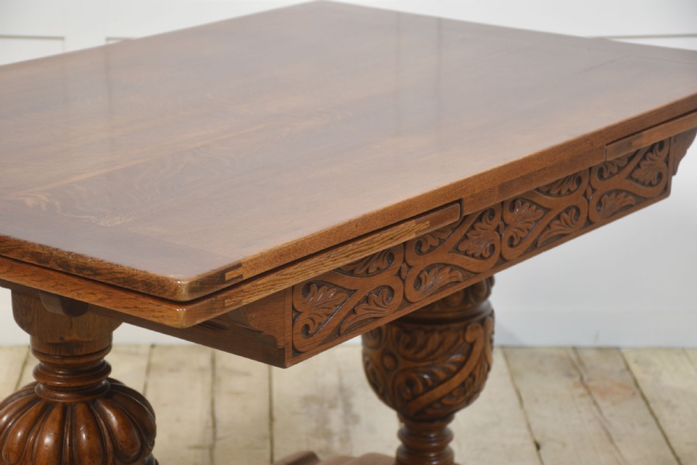 Oak draw leaf refectory table View IX