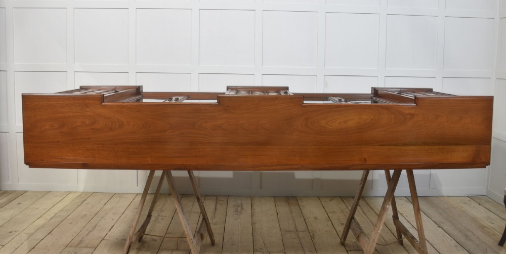 Large walnut breakfront low bookcase View XVIII