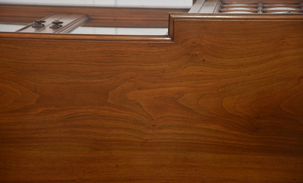 Large walnut breakfront low bookcase View XIX