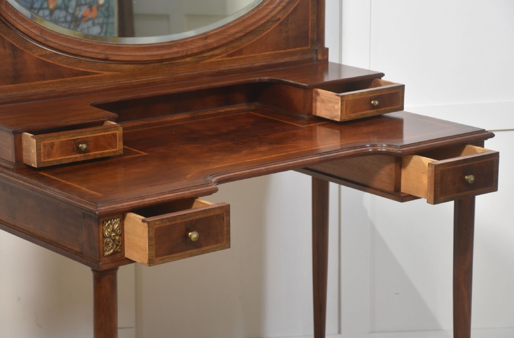 Mahogany inlaid dressing table View X