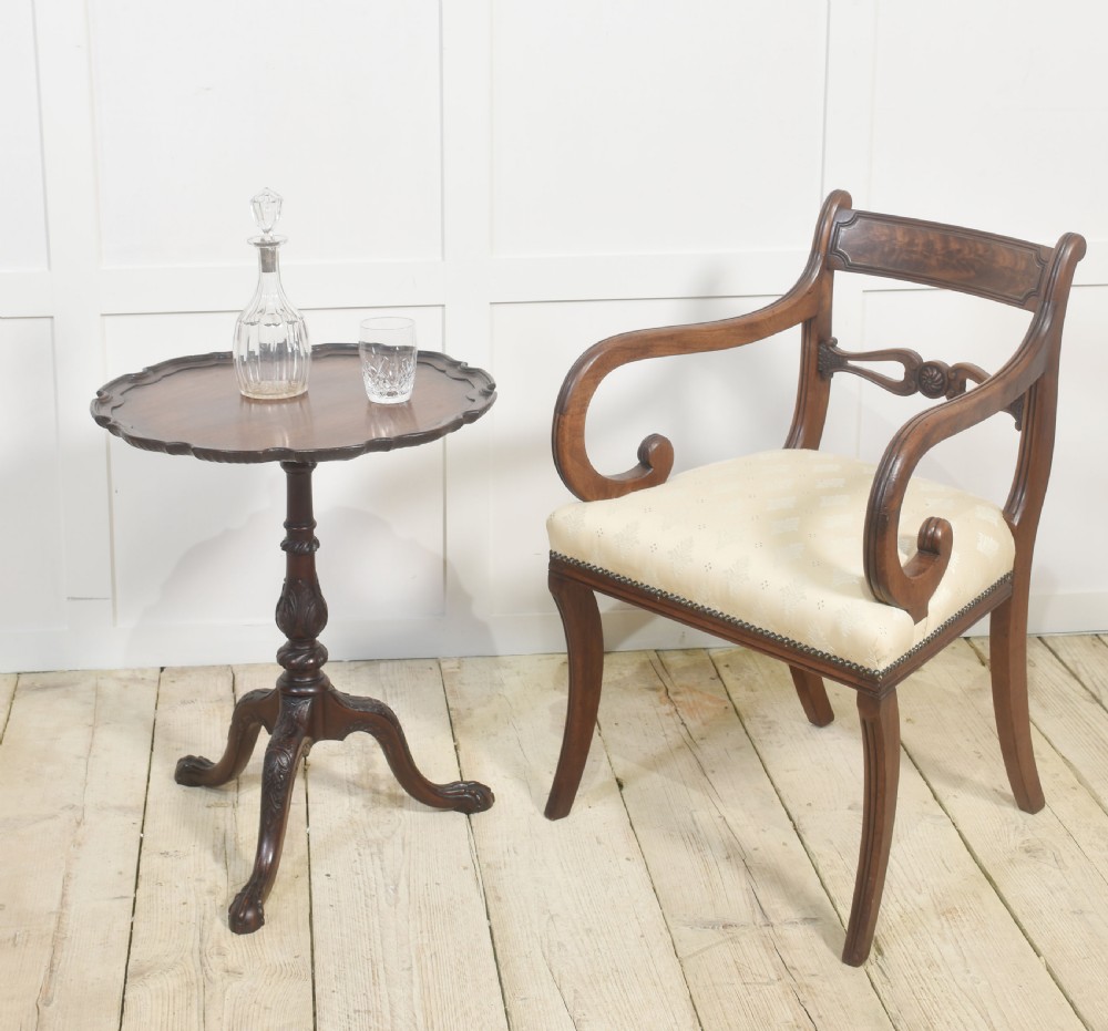 Pair of George III-Style Carved Mahogany Tripod Tables View VII