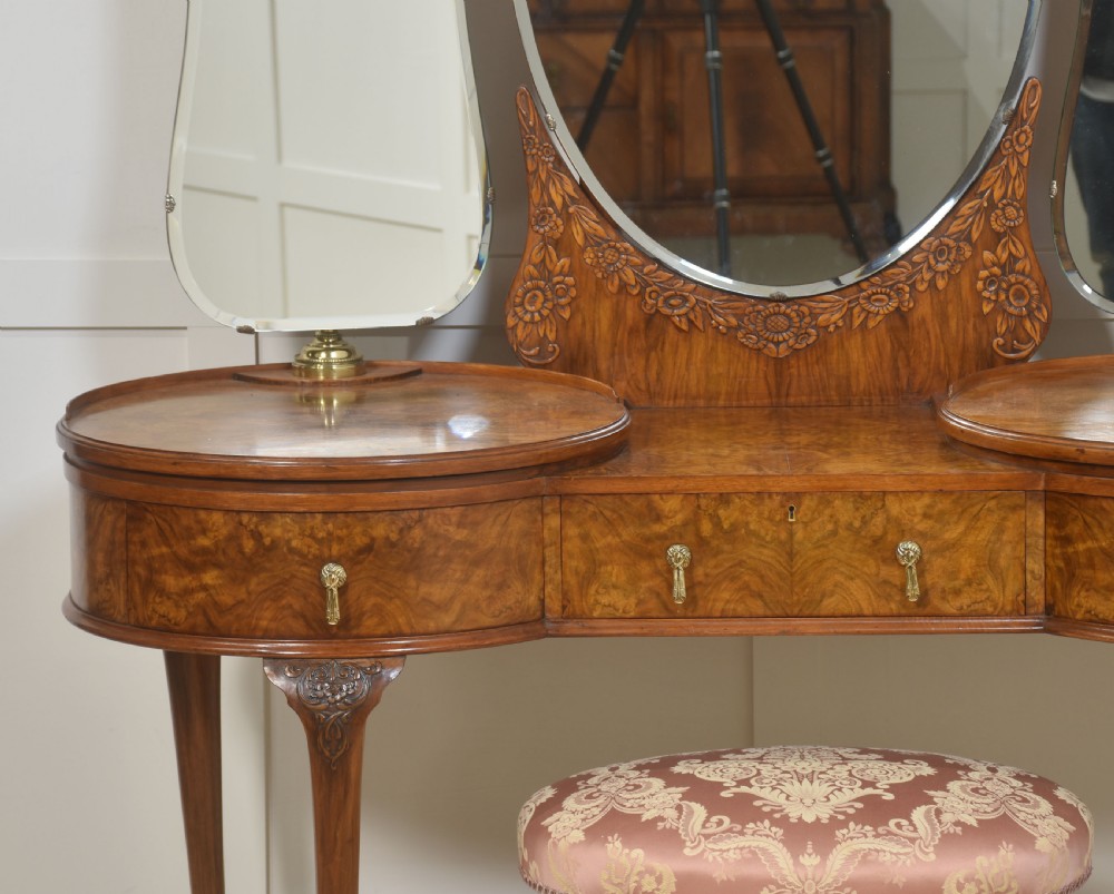 Figured walnut dressing table View II