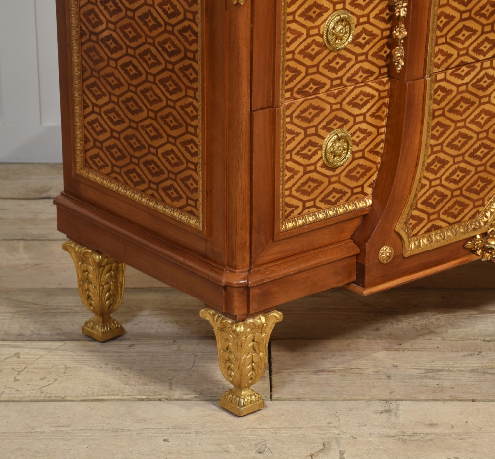 Italian inlaid and parcel gilt mahogany breakfront commode View III