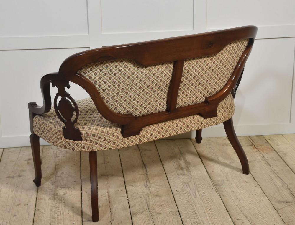 Marquetry Inlaid mahogany settee View X