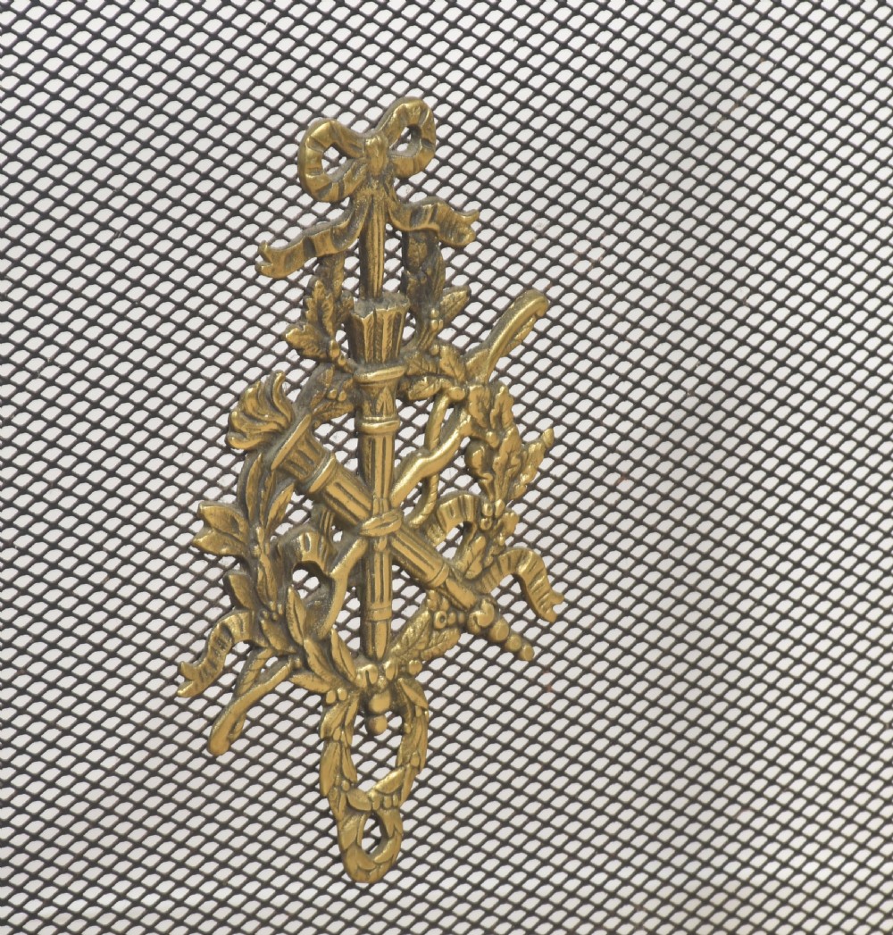 Brass and mesh fire screen View III