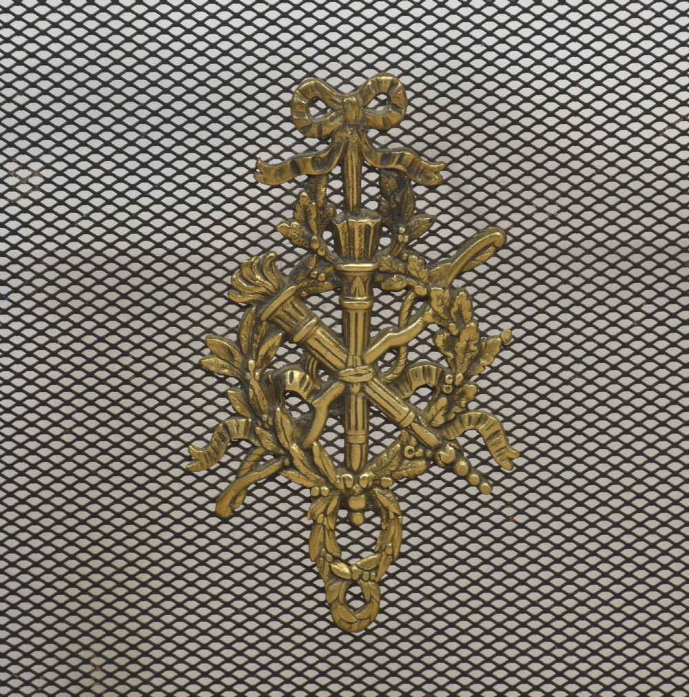 Brass and mesh fire screen View V