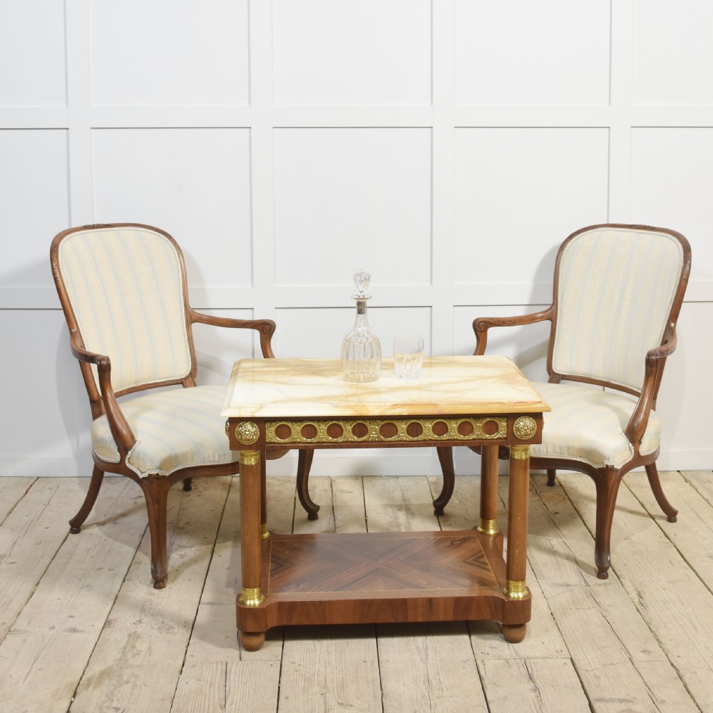Pair of marble top side tables View XI