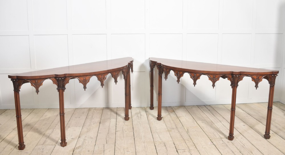 Pair of gothic revival console tables View VIII