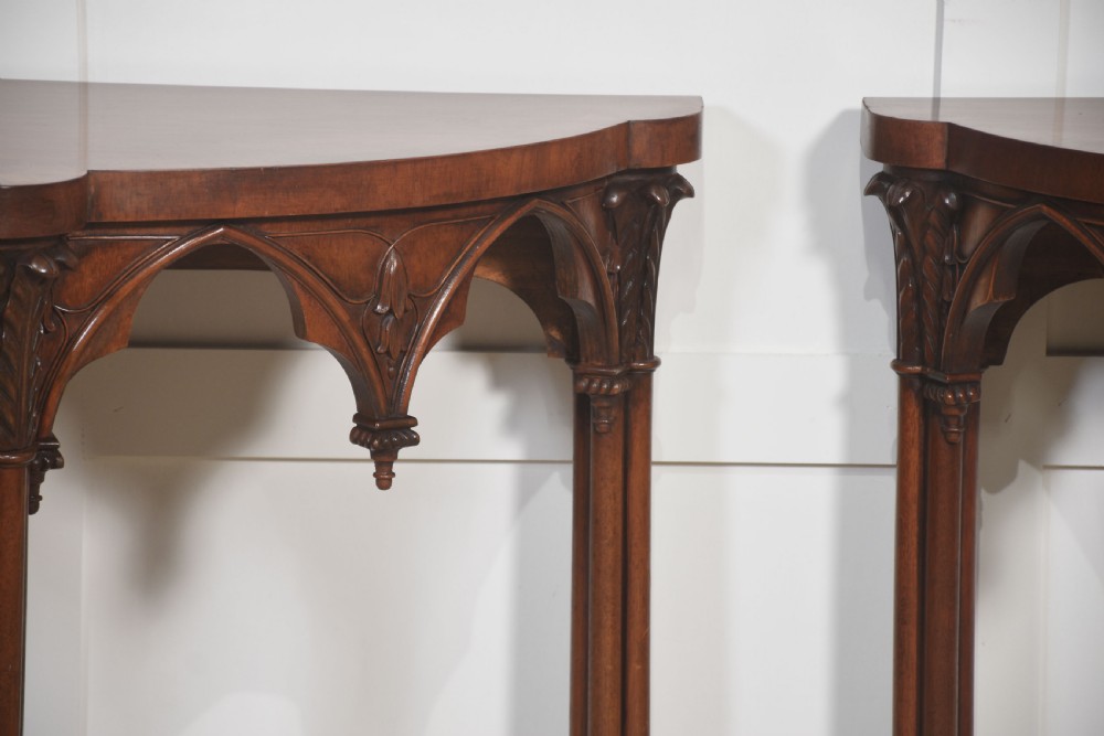 Pair of gothic revival console tables View IX