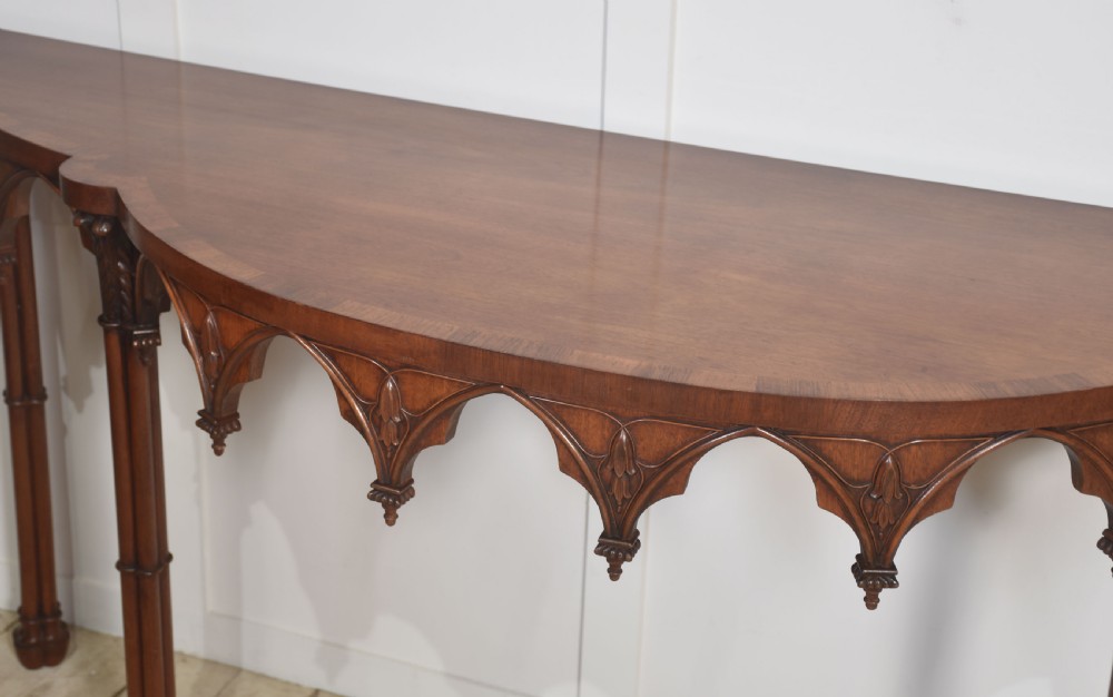 Pair of gothic revival console tables View X