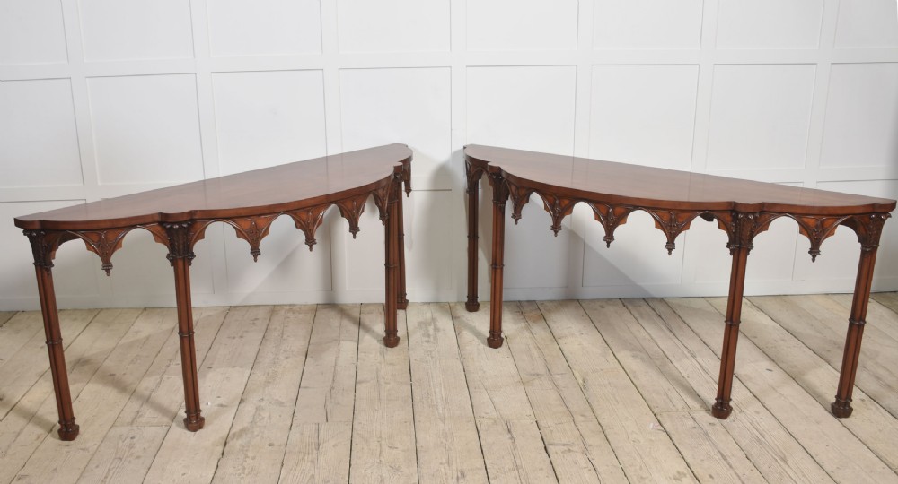Pair of gothic revival console tables View XIV