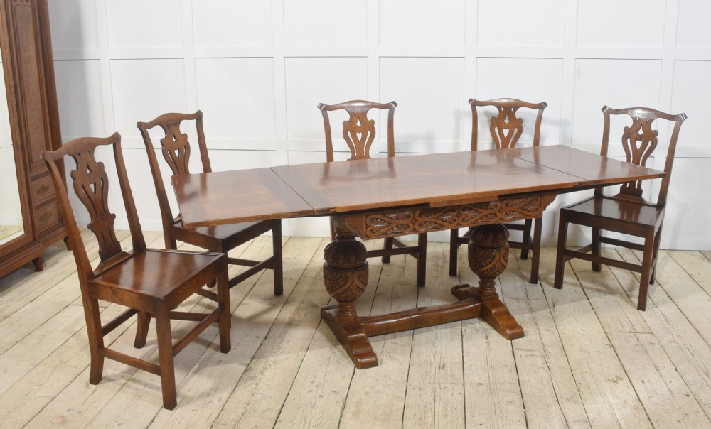 Set of six oak dining chairs View IX