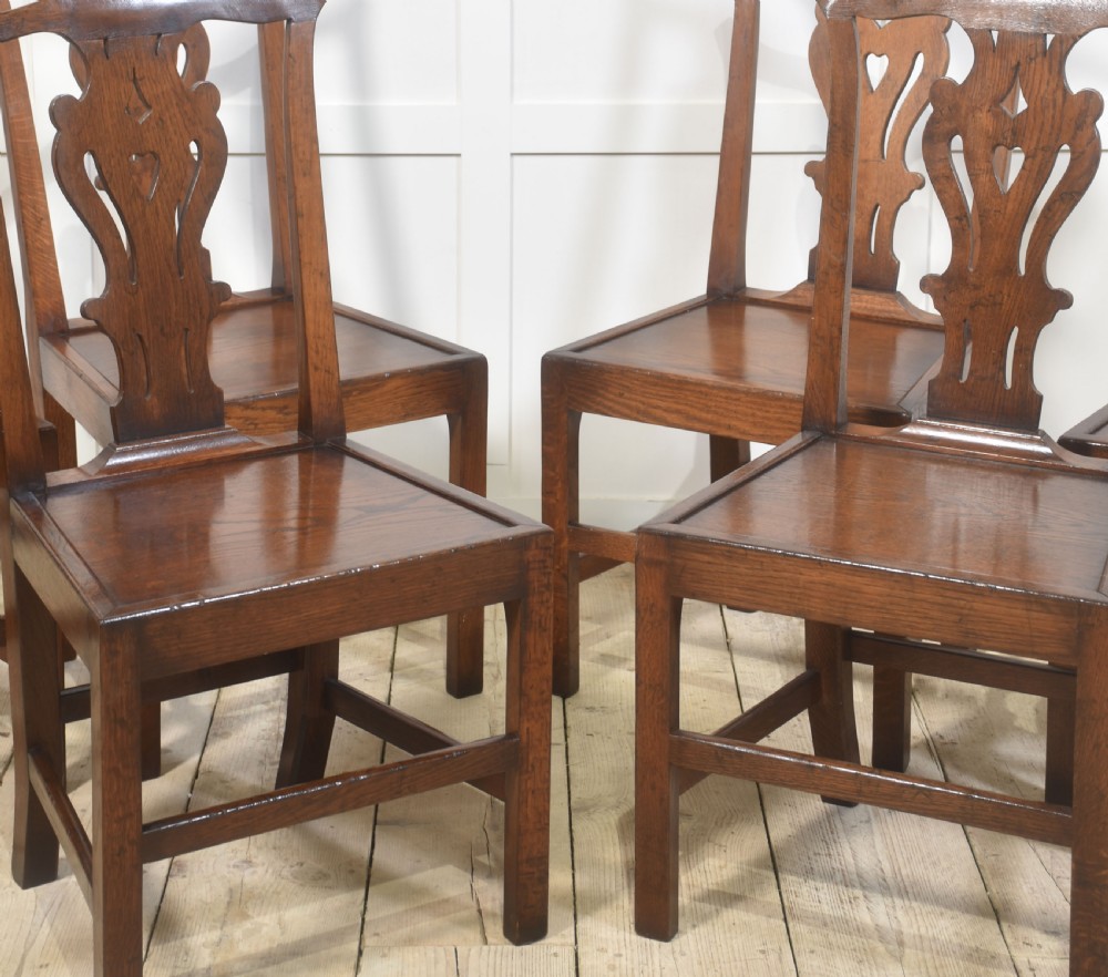 Set of six oak dining chairs View X