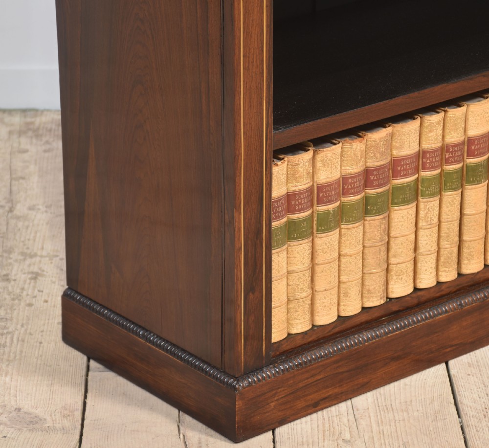 Regency rosewood brass inlaid open bookcase View III