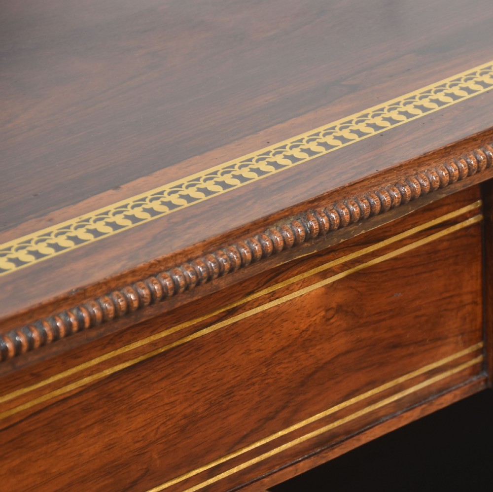 Regency rosewood brass inlaid open bookcase View VIII