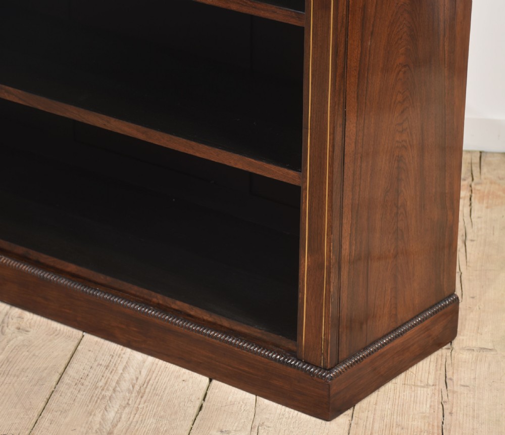 Regency rosewood brass inlaid open bookcase View XIII