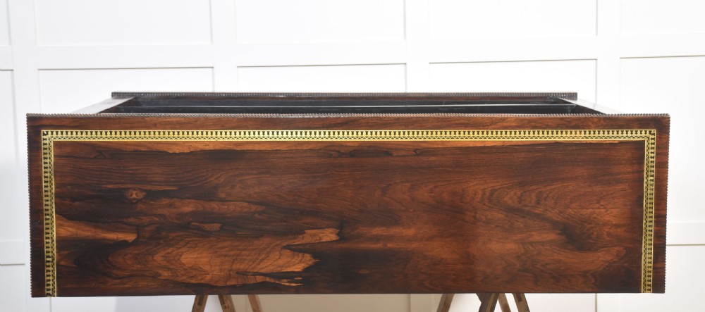 Regency rosewood brass inlaid open bookcase View XVI