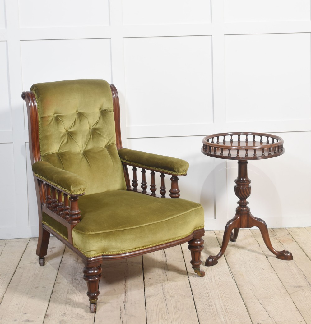 Pair of mahogany framed library chairs View II
