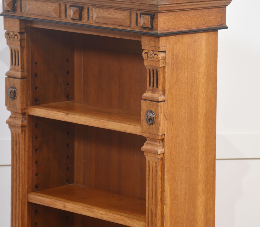 Aesthetic oak open bookcase View VIII