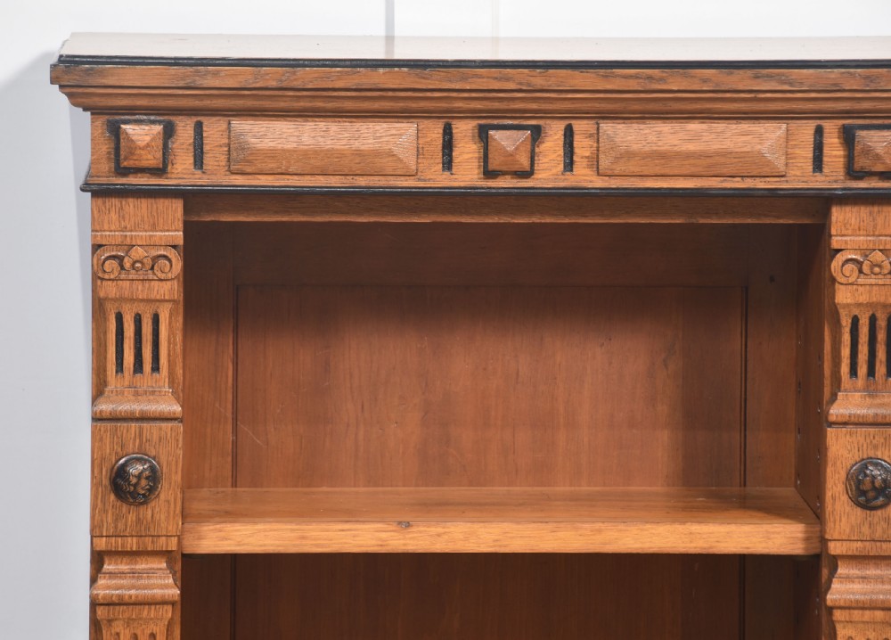 Aesthetic oak open bookcase View XI