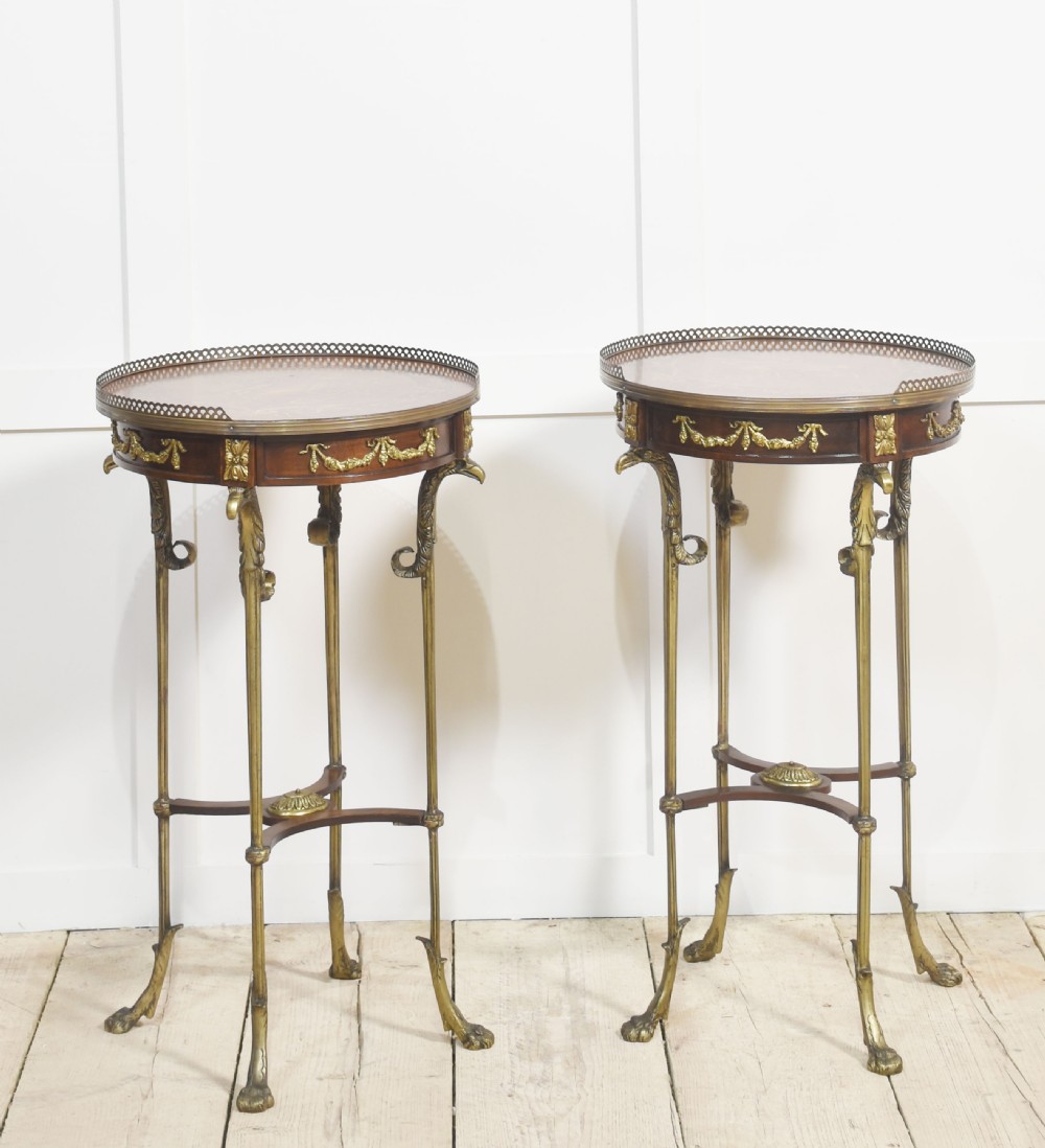 Pair of mahogany side tables