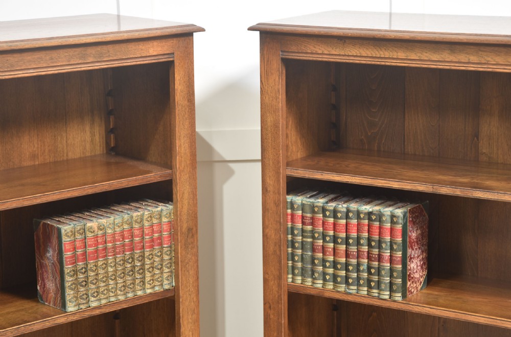 Pair of oak open bookcases View V