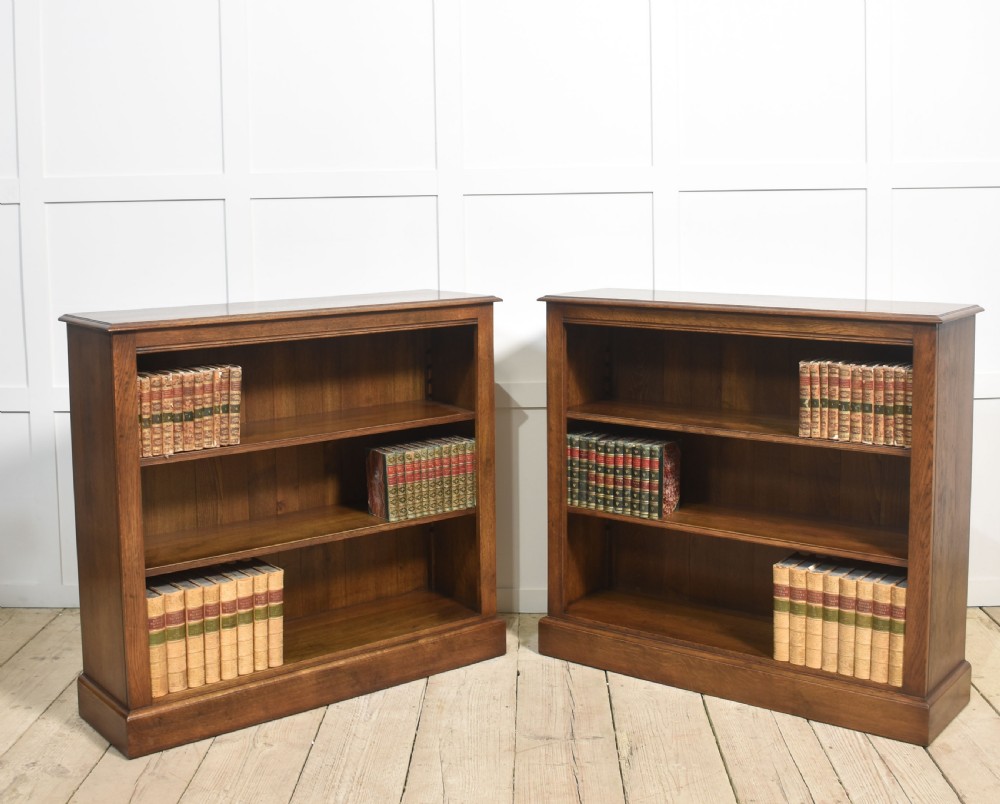Pair of oak open bookcases View VI